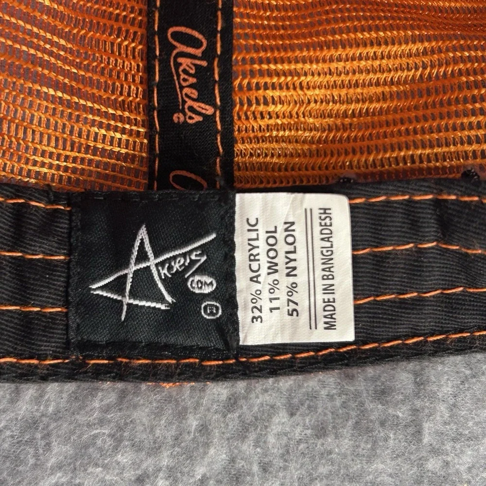 Aksels Tiger Patch Embroidered Black Orange Youth  Trucker  Hat Cap
